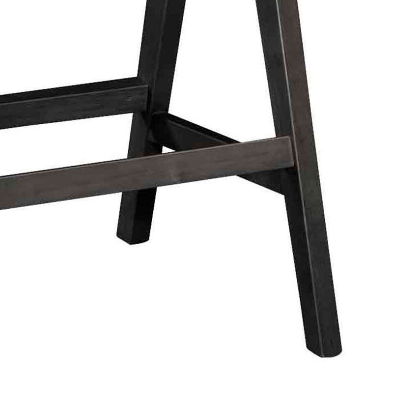 Scaun de bar cu brate Winslow lemn de arbore de cauciuc negru - pvc ratan material culoare lemn natural gri - 2 | YEO