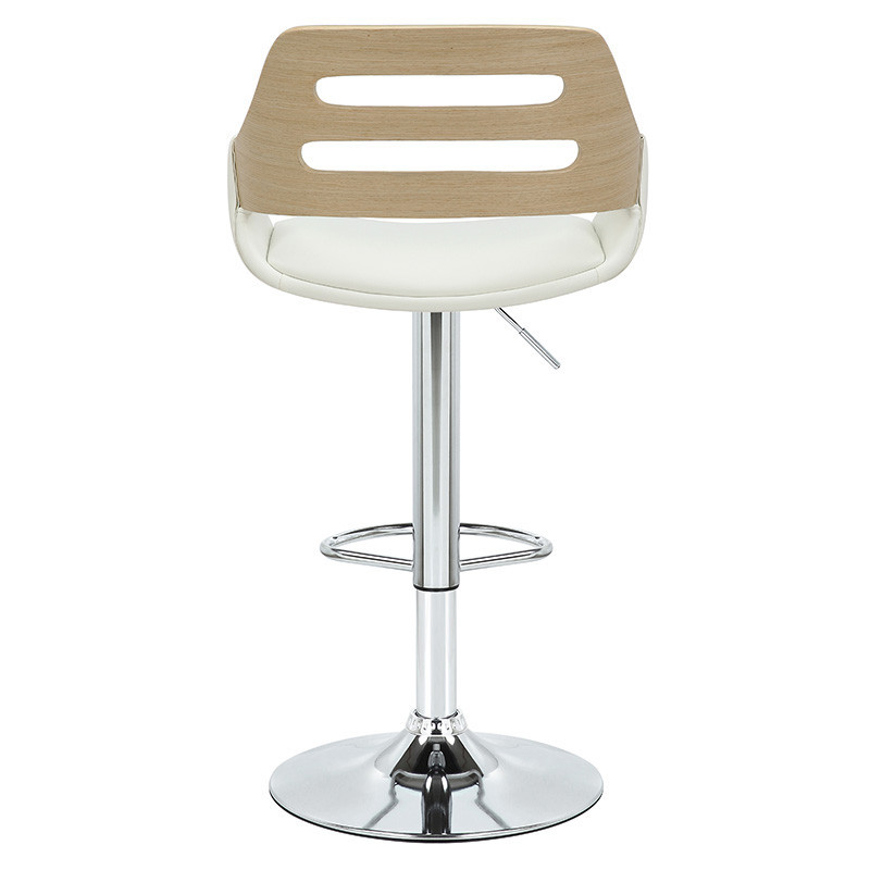 Scaun de bar, inaltime ajustabila,, Model Fern, Alb/Natur, 51x51x89 cm - 1 | YEO
