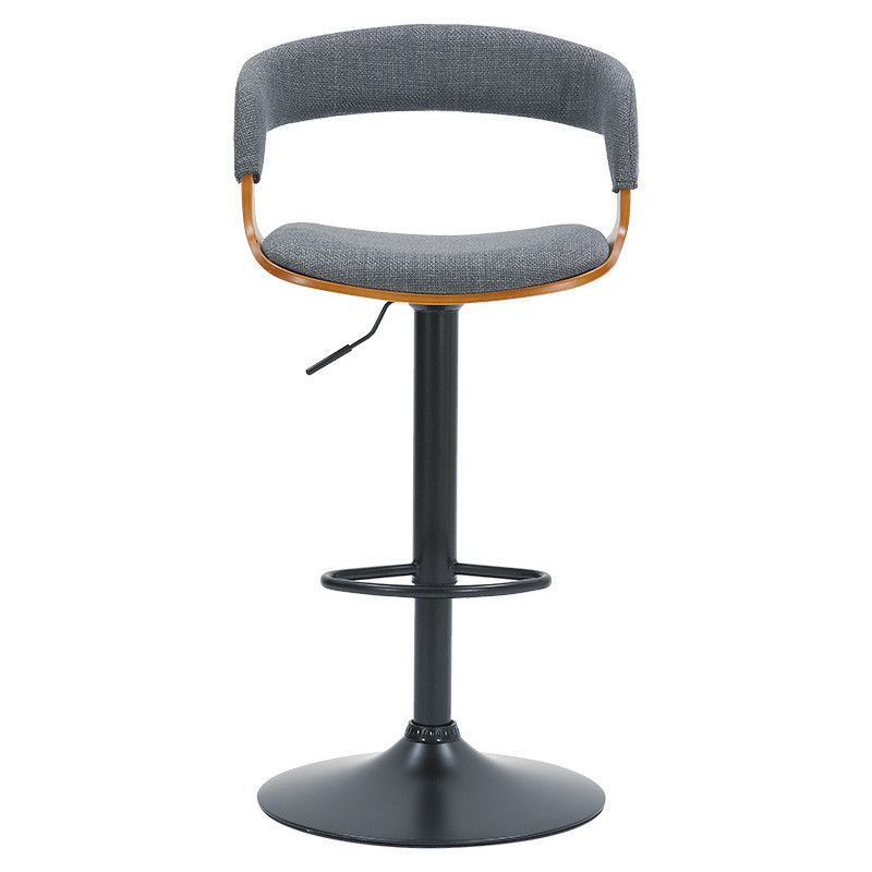 Scaun de bar, inaltime ajustabila,, Model Zero, Gri/Nuc, 50x48x109 cm - 3 | YEO