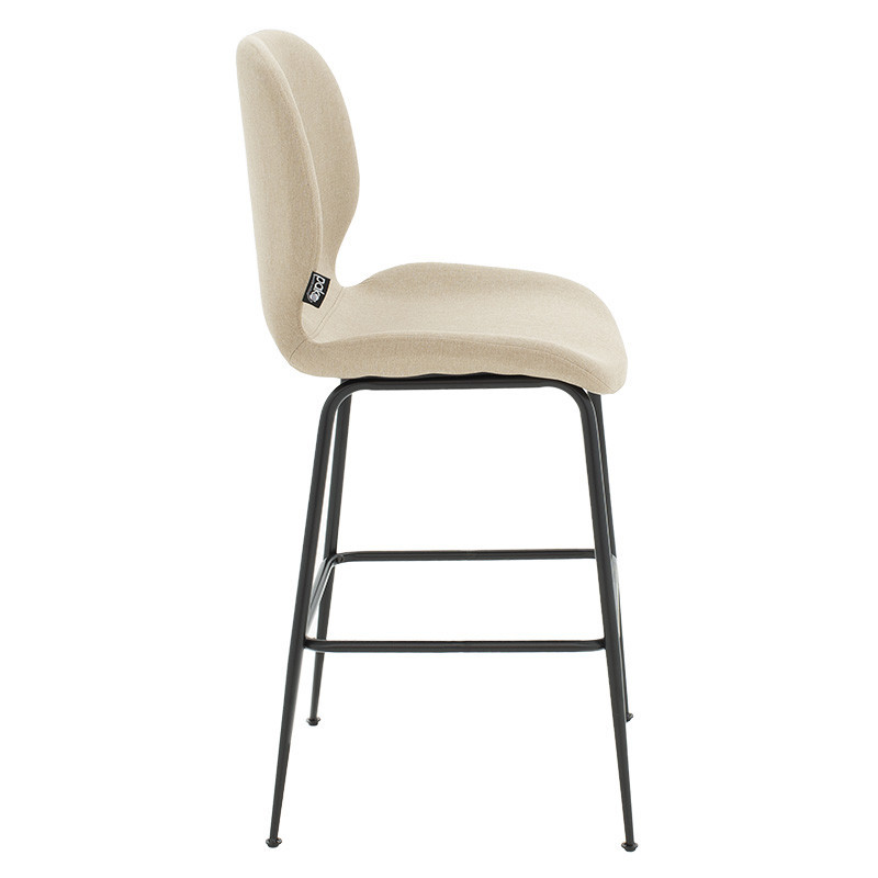 Scaun de bar Model Impel, Negru/Bej, 48x61x103 cm - 2 | YEO