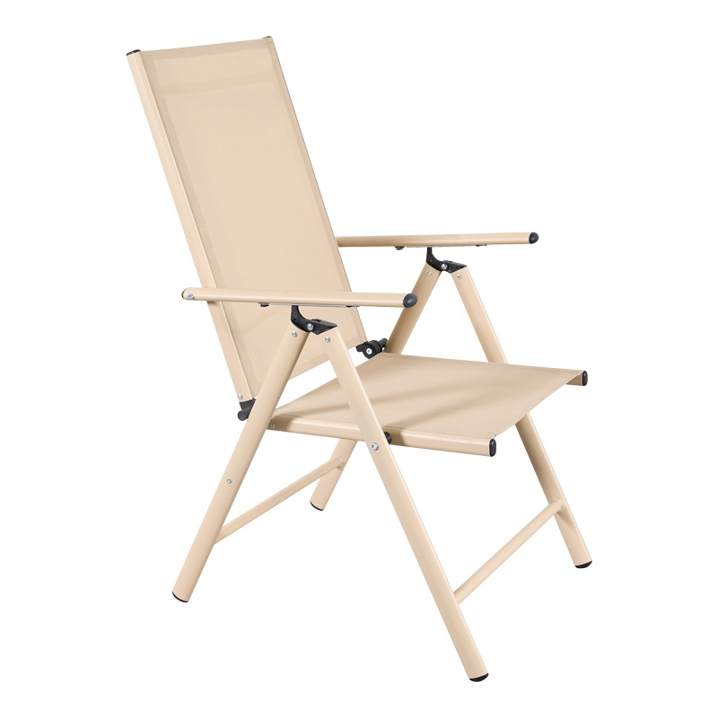 Scaun Grădină Candor, cu Brațe, Metal/Textilene, Champagne, 51.5x63.5x107 cm