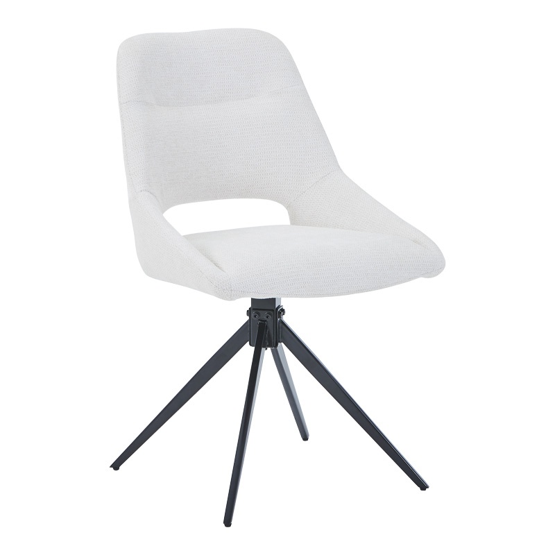 Scaun Model Luciano, Crem/Negru, 52.5x54x85 cm