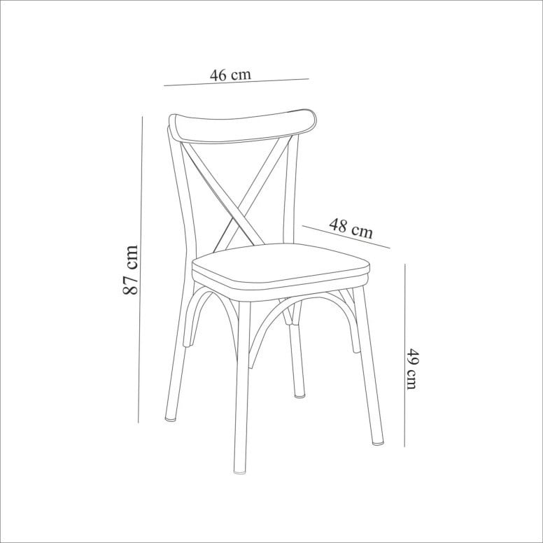 Scaun Model Oliver, Alb, 46x48x87 cm