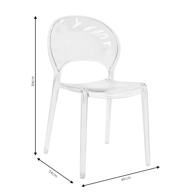 Scaun Model Orison, Transparent, 49x54x84 cm