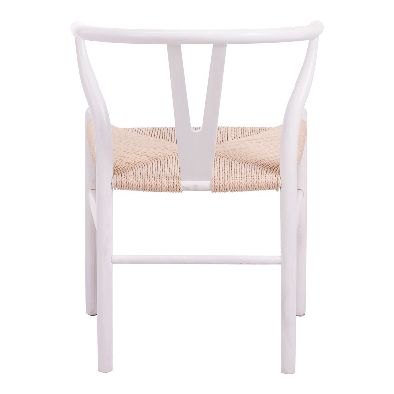 Scaun Model Wishbone, Natur/Alb, 60x51x80 cm - 4 | YEO