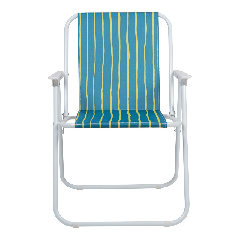 Scaun Plaja/Camping Jette, Pliabil, Metal/Textil, Verde/Galben/Alb, 53x56x73 cm - 4