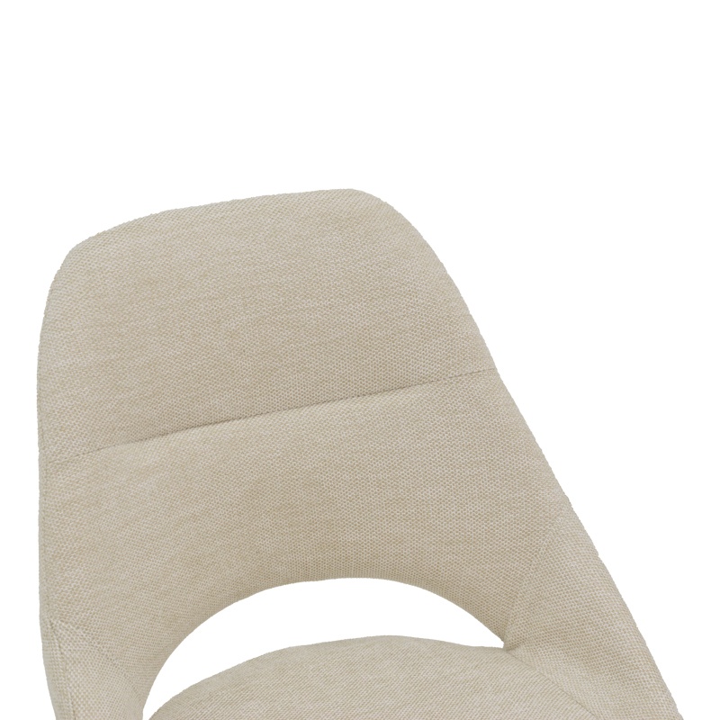 Scaun rotativ Model Luciano, Crem/Negru, 52x58x86 cm - 4 | YEO