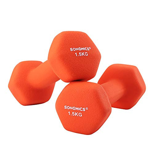 Set 2 gantere 2 x 1.5 kg, Songmics, Portocaliu, 67x19.3x1.8 cm - 1 | YEO