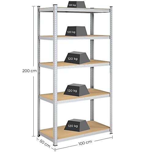 Set 2 Rafturi Metalice Model Giovanna, Argintiu, 200x100x50 cm - 2 | YEO