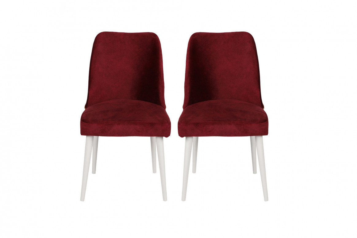 Set 2 scaune Model Nova, Bordeaux, 50x49x90 cm - 1 | YEO