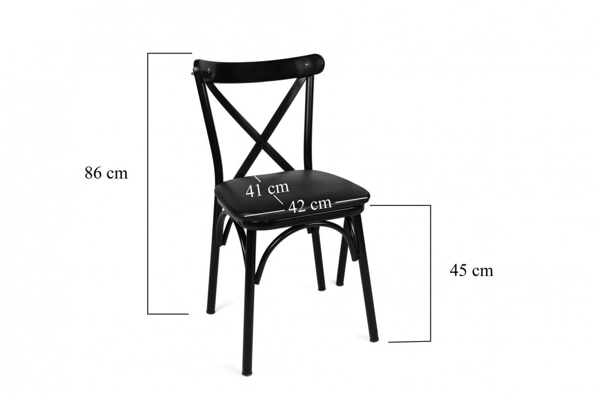 Set 4 scaune Model Ekol, Negru, 42x40x81 cm - 1 | YEO