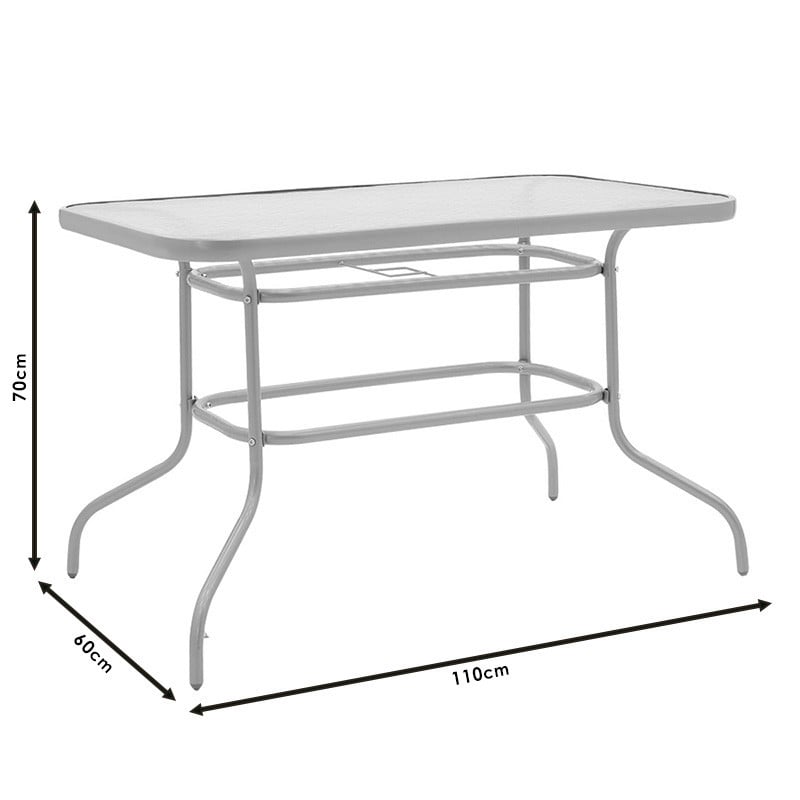 Set de gradina masa si scaune Valor-Obbi set de 5 plastic PE gri-metal gri antracit 110x60x70cm