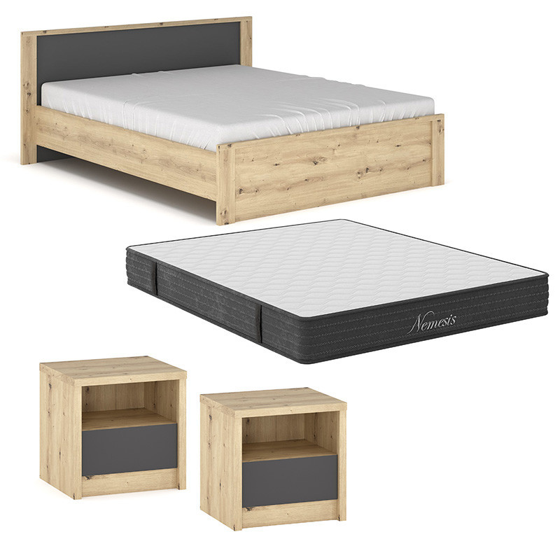 Set mobila dormitor pentru elevi New Dreams 4, 4 bucati Sonoma