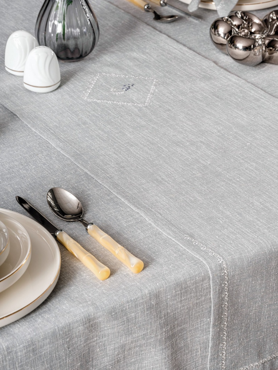 Set pentru masa, 8 Piese Model Pera Grey - 1 | YEO