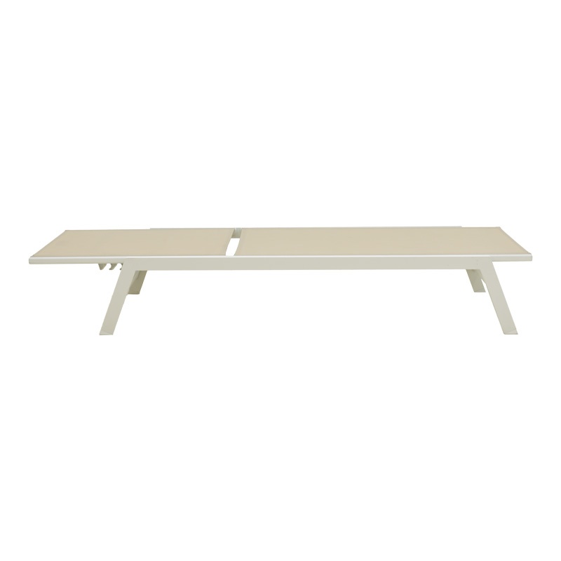 Șezlong din aluminiu si textilenă Model Boka, Alb, 60x192x31 cm - 2 | YEO