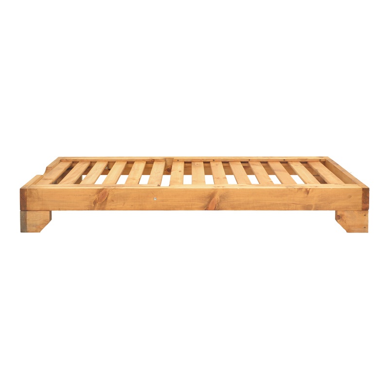 Șezlong din lemn masiv de brad Model Zalka, Natural, 66x197x28 cm - 2 | YEO