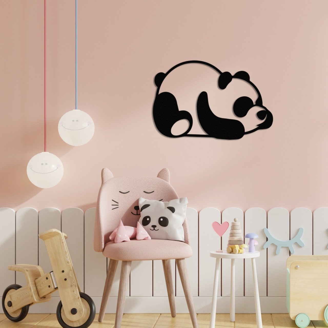 Tablou metalic Panda Negru 35x50 cm - 1 | YEO