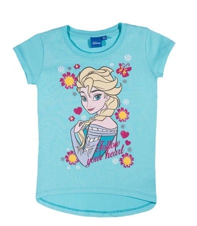 Tricou turcoaz cu maneca scurta Frozen