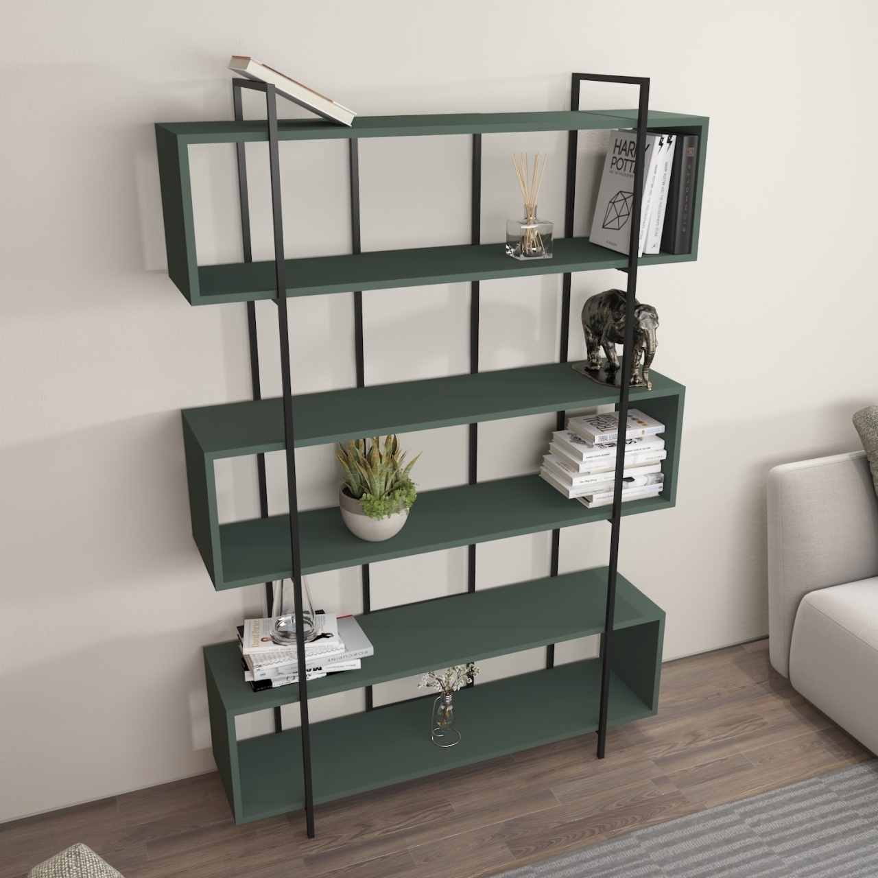 Bibliotecă Bruti Verde 120x180x29.6 cm - 2 | YEO