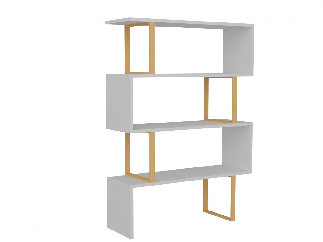 Biblioteca Model Adriana, Auriu/Alb, 91,5x29,5x124,5 cm - 1 | YEO