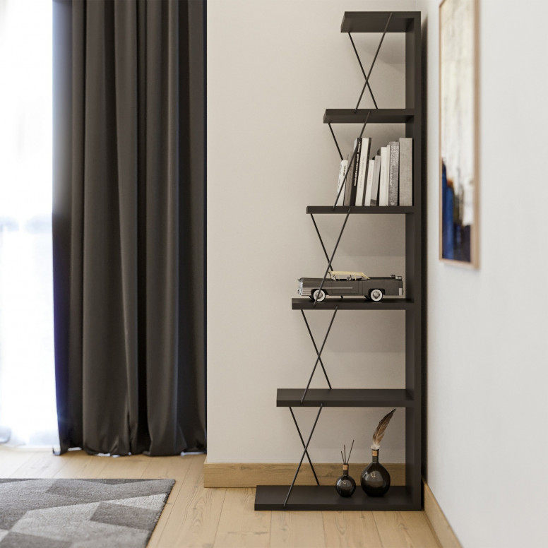 Biblioteca Model Tlos, Antracit, 50x150x22 cm - 1 | YEO