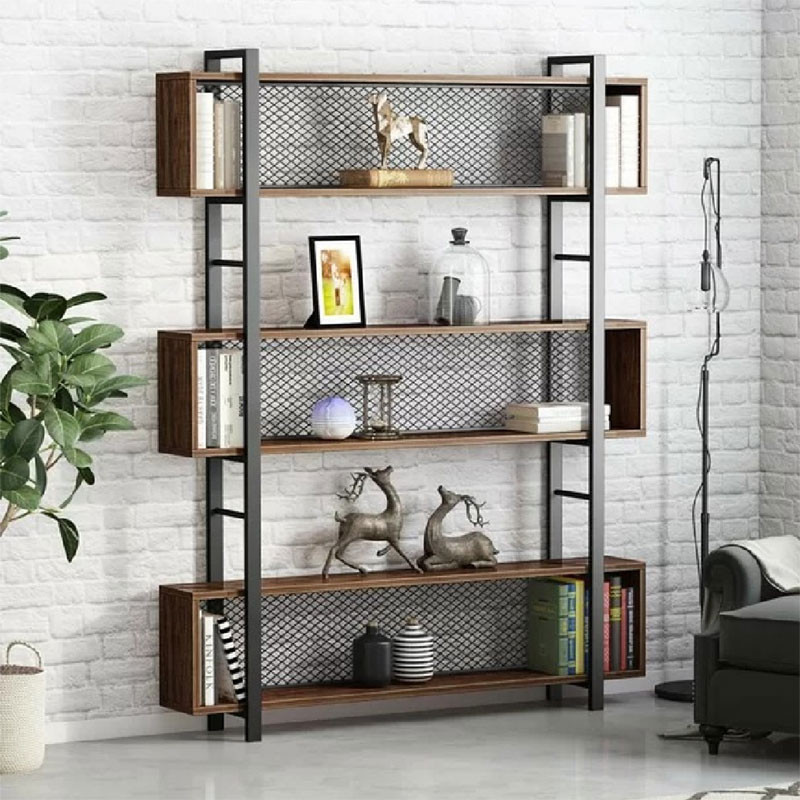 Biblioteca Pako World, Model Fifer, 120x27x185 cm, Negru/Nuc - 2 | YEO