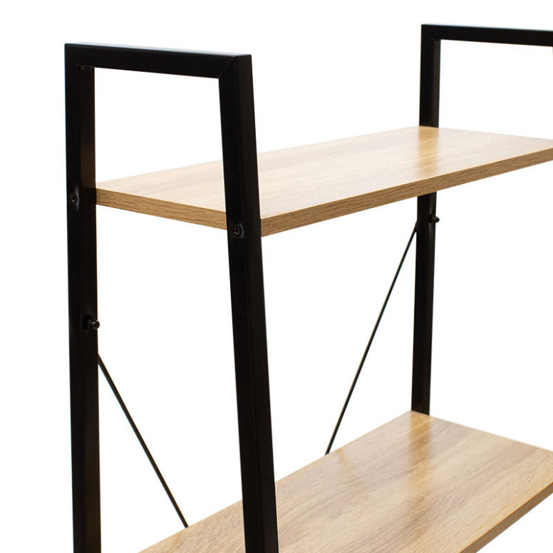 Biblioteca Pako World, Model Ramon, 60x23x23x5 cm, Stejar/Negru - 2 | YEO