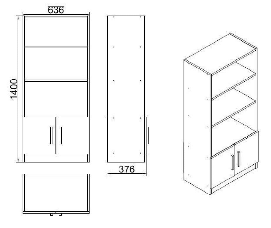 Biblioteca Salvador, Model Vario, Antracit/Nuc