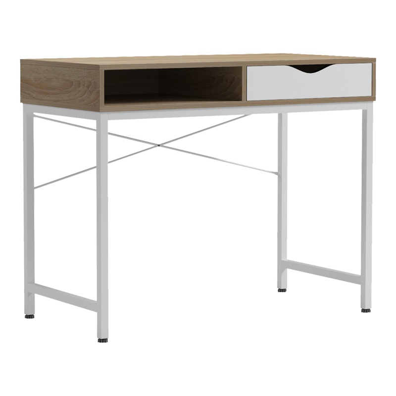 Birou Model Kama, Stejar sonoma/Gri/Alb, 95x48x76 cm