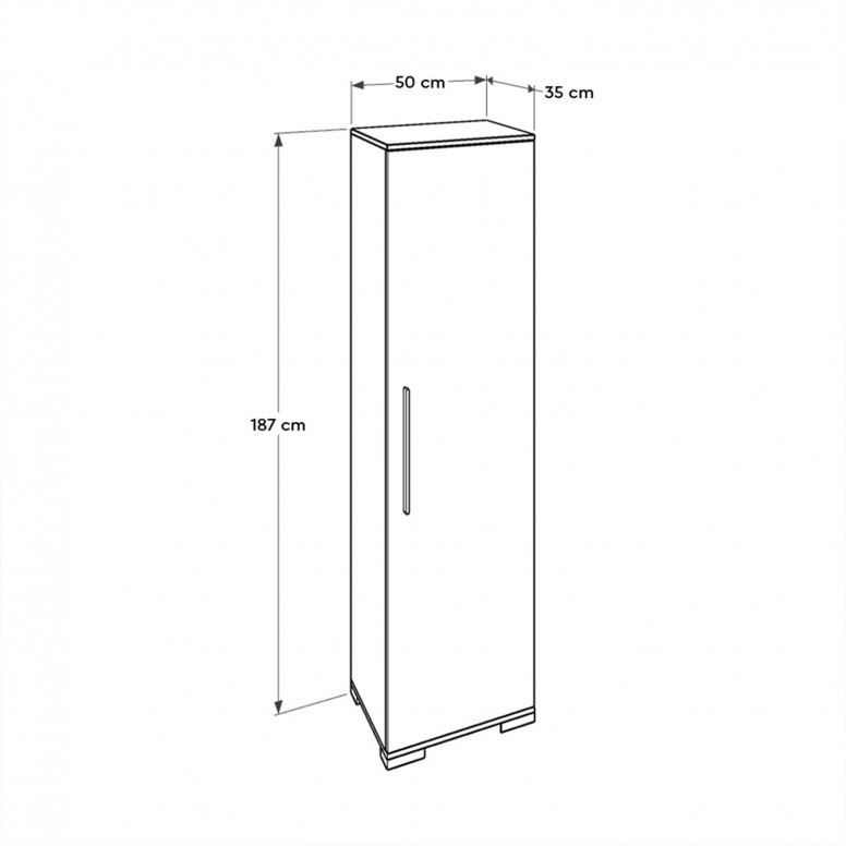 Comoda Model ADR-408, Alb lucios, 50x35x187 cm - 1 | YEO