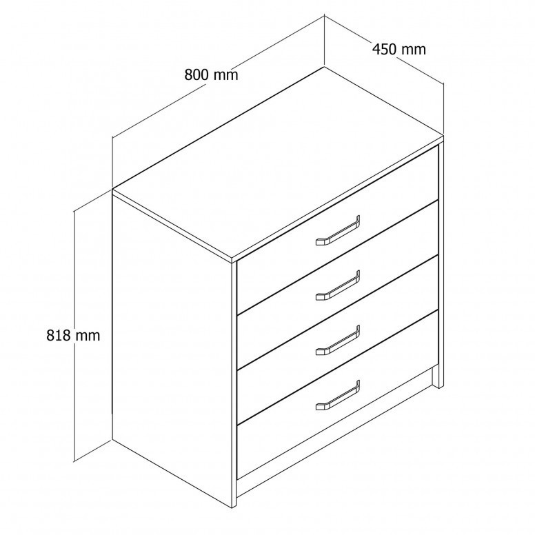 Comoda Model Grande, Stejar, 80x45x81.8 cm - 4 | YEO