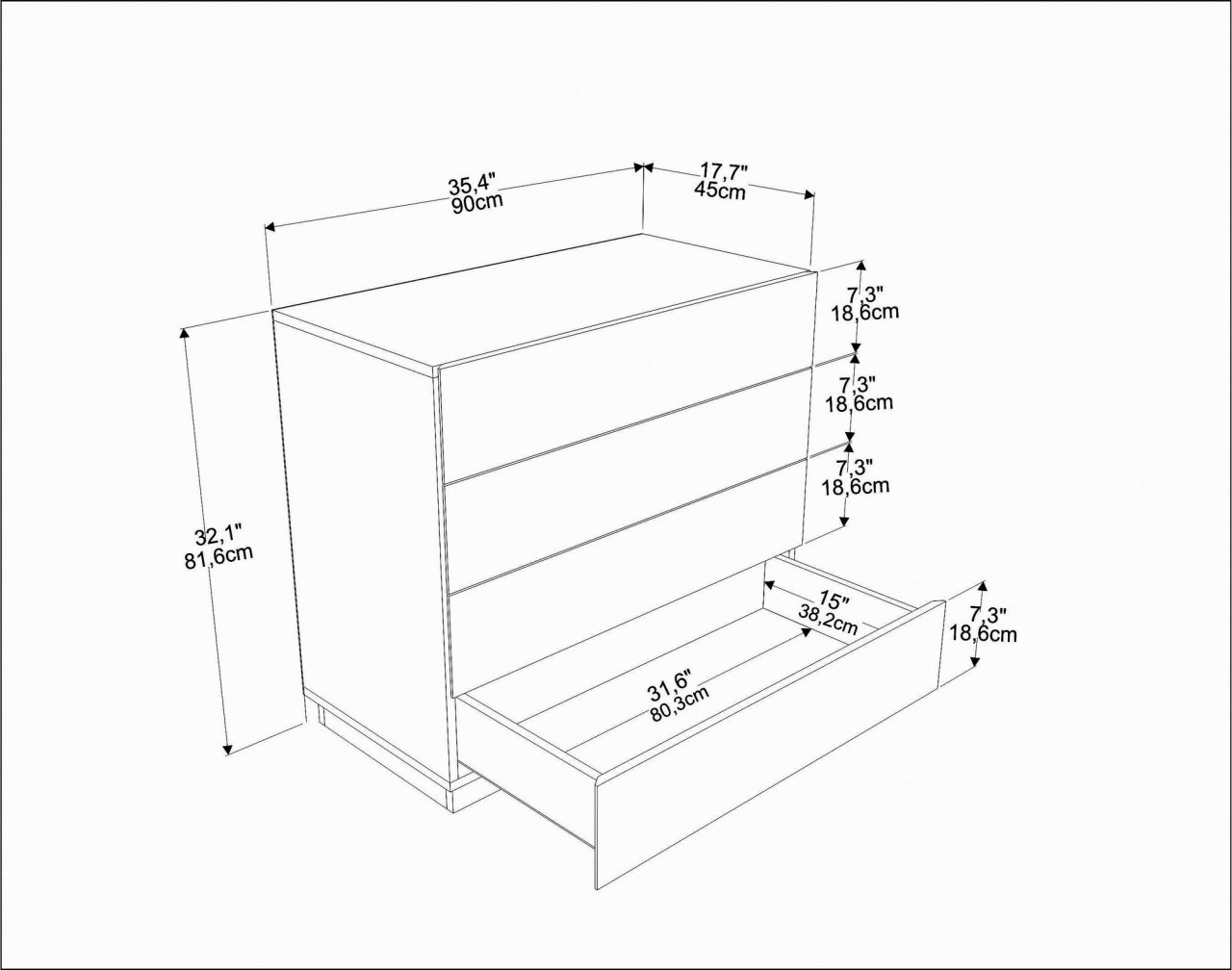 Comoda Model Lines, Alb, 90x45x81.6 cm - 4 | YEO