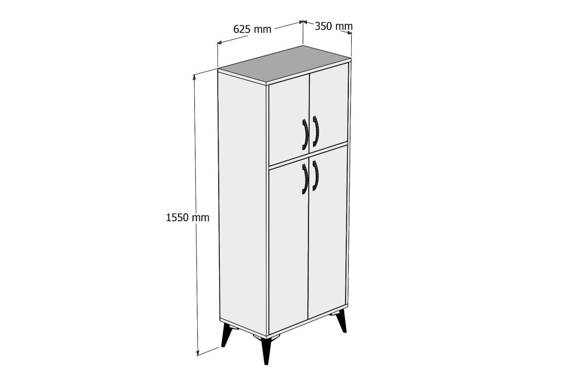 Comoda Model MDL0101, Alb, 62.5x35x155 cm