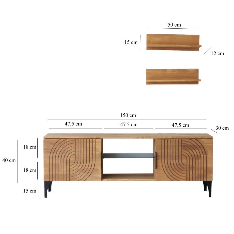 Comoda TV Lidya - Oak - 2 | YEO