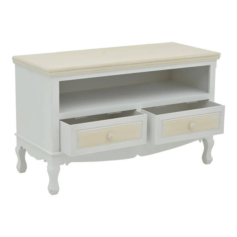 Comodă TV Model Joliene, Alb/Natur, 100x42x61 cm - 2 | YEO