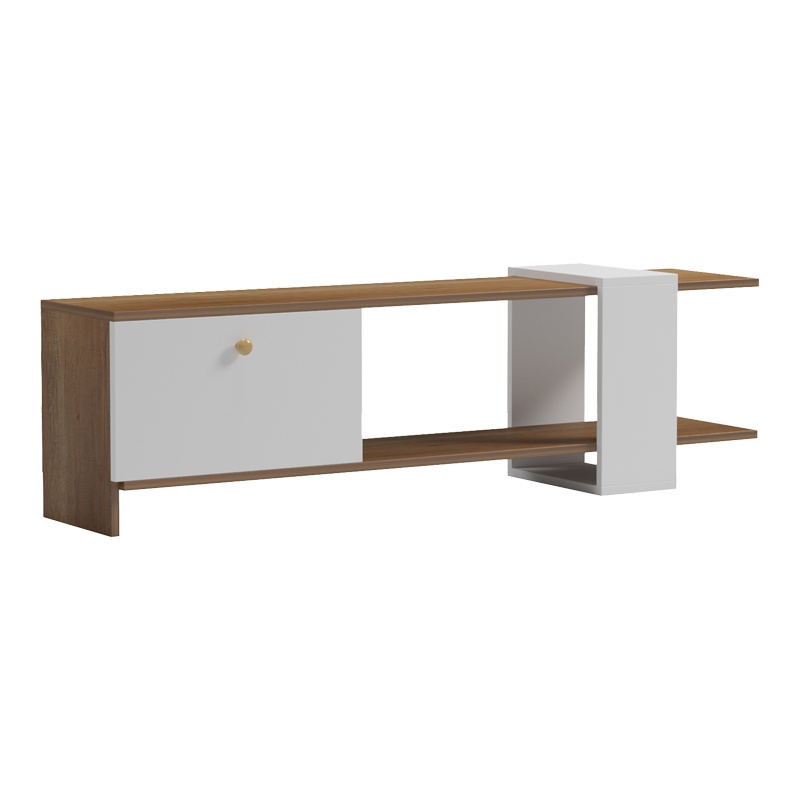 Comodă TV Model Standi, Natur/Alb, 120x25x36.8 cm