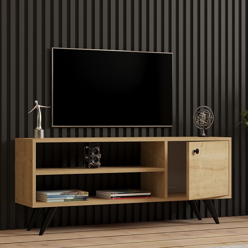 Comodă TV Model Wison, Stejar, 120x29x50 cm - 2 | YEO