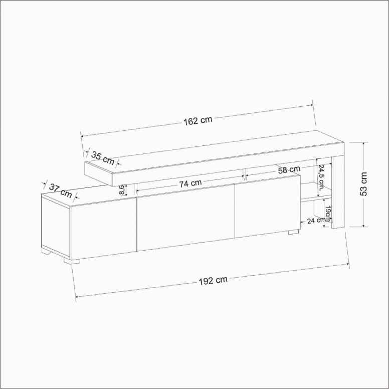 Comoda TV Salvador, Model Beliz, 192x53x37 cm, Alb - 2 | YEO