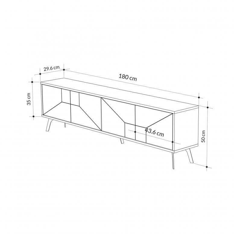 Comoda TV Salvador, Model Dune, 180x50x29.6 cm, Stejar