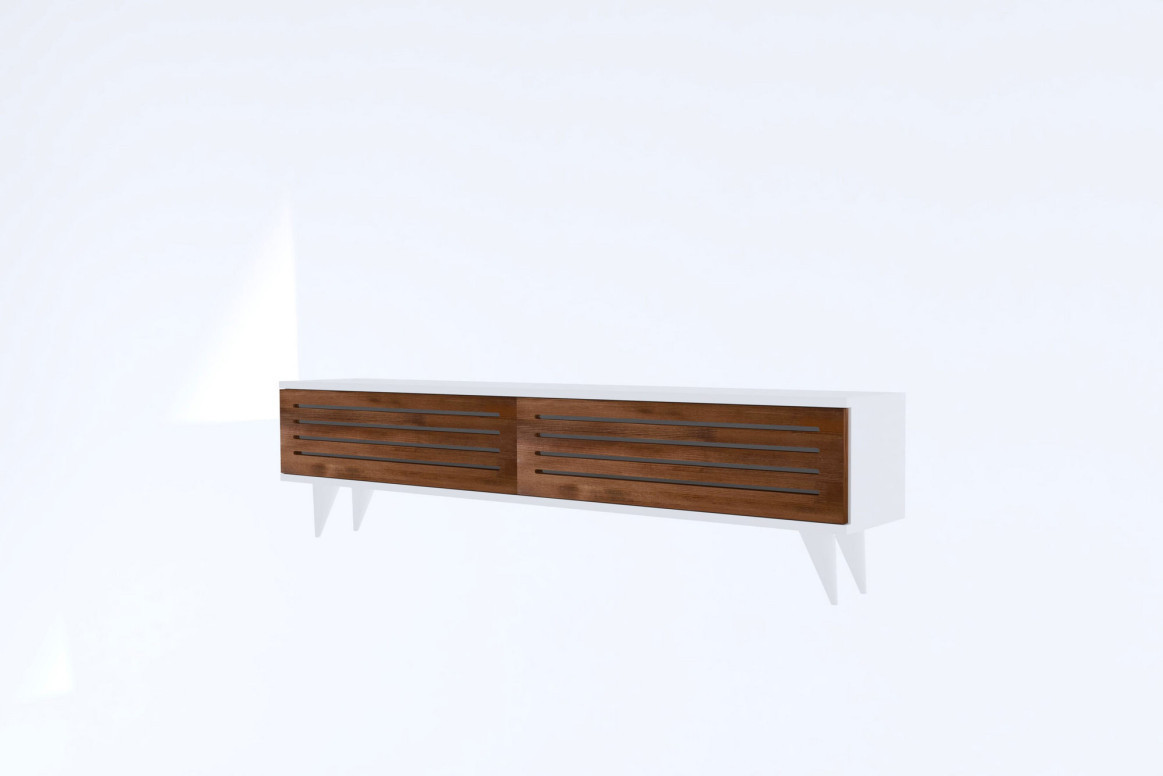 Comoda TV Salvador, Model Hill, 160x40x25 cm, Nuc/Alb - 3 | YEO