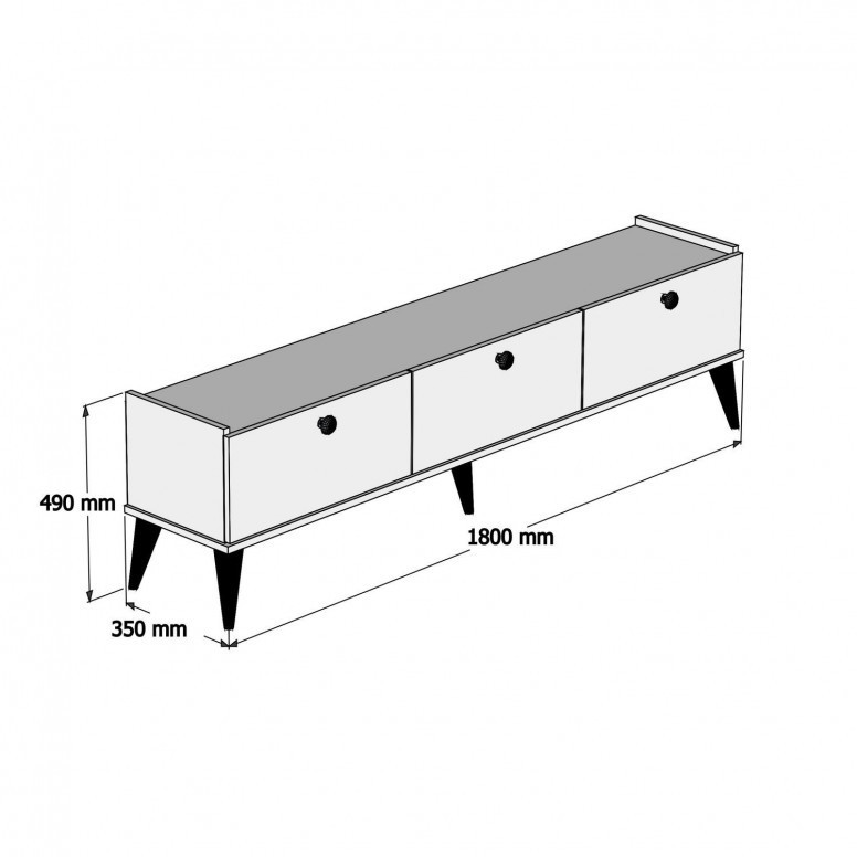 Comoda TV Salvador, Model Lidya, 180x49x35 cm, Nuc - 2 | YEO