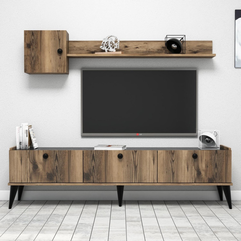 Comoda TV Salvador, Model Lidya, 180x49x35 cm, Nuc - 1 | YEO