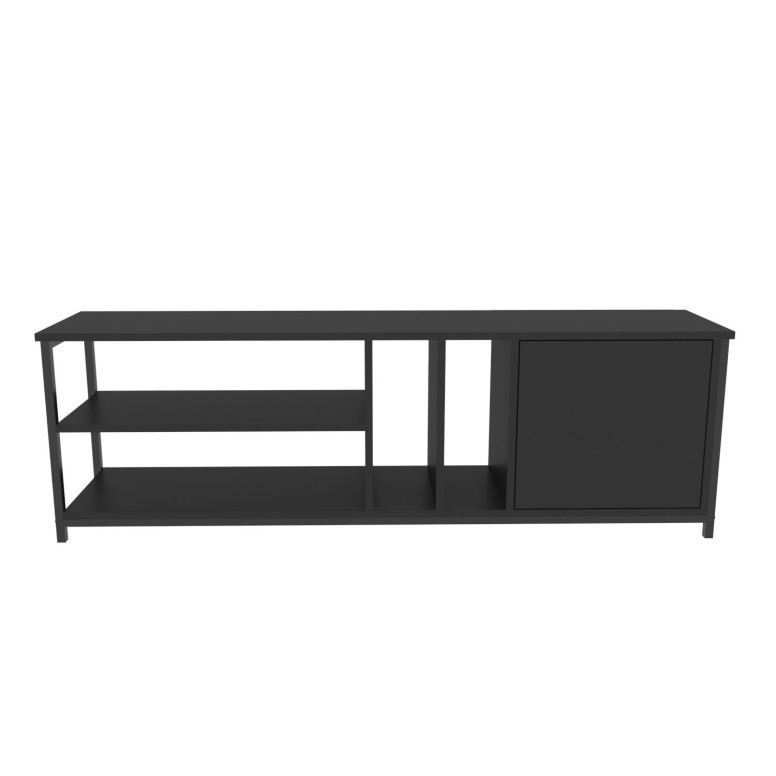 Comoda TV Salvador, Model Oneida, 140x50.8x35.3 cm, Negru/Antracit - 3 | YEO