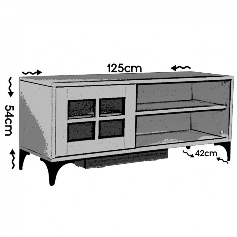 Comoda TV Salvador, Model Revival, 125x54x42 cm, Alb - 4 | YEO