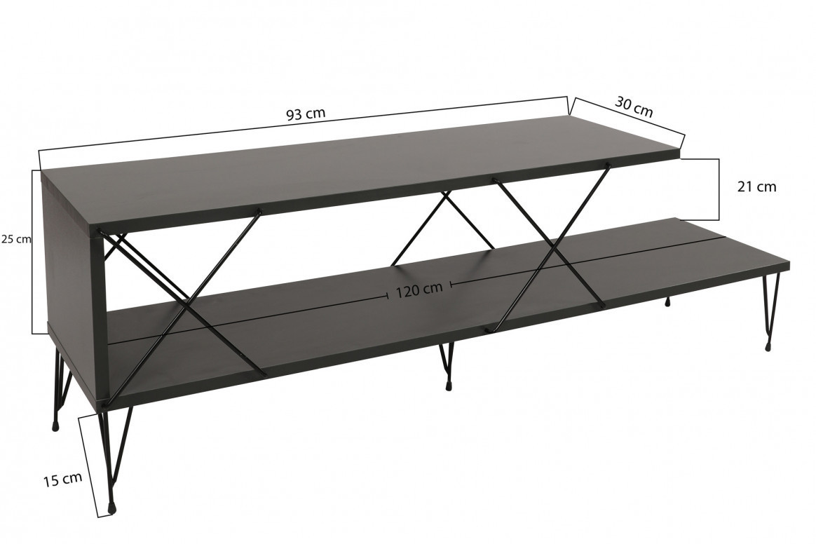 Comoda TV Salvador, Model Street, 120x40x30 cm, Antracit - 3 | YEO