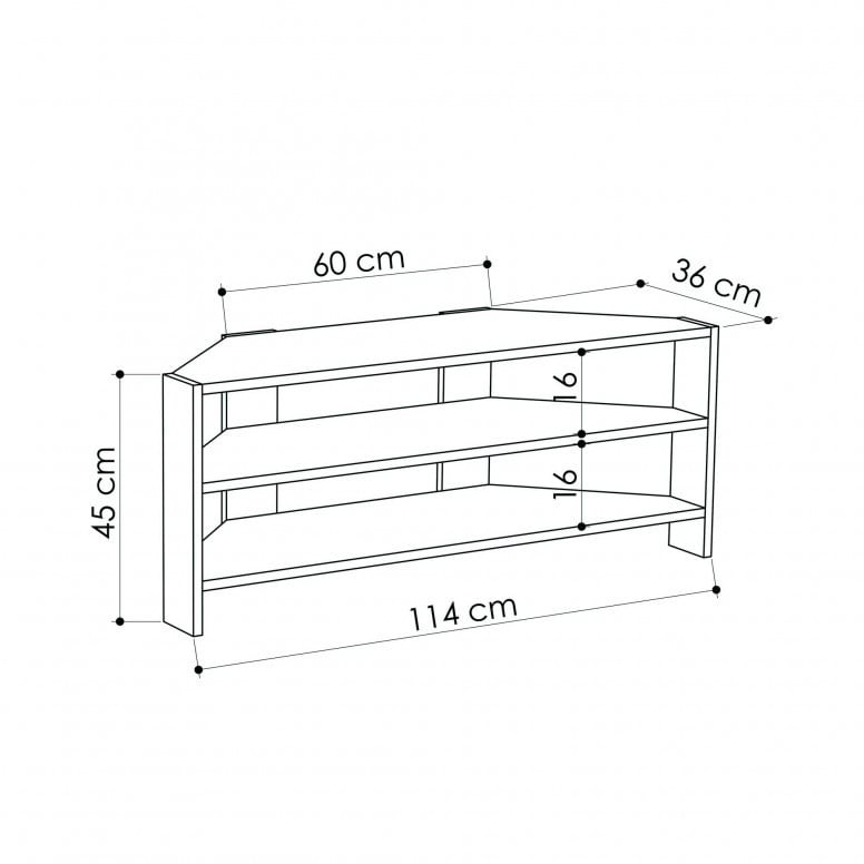 Comoda TV Salvador, Model Thales, 114x45x36 cm, Mocha deschis