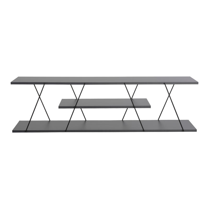 Comoda TV Tars gri inchis - negru 120x30x33cm - 2 | YEO