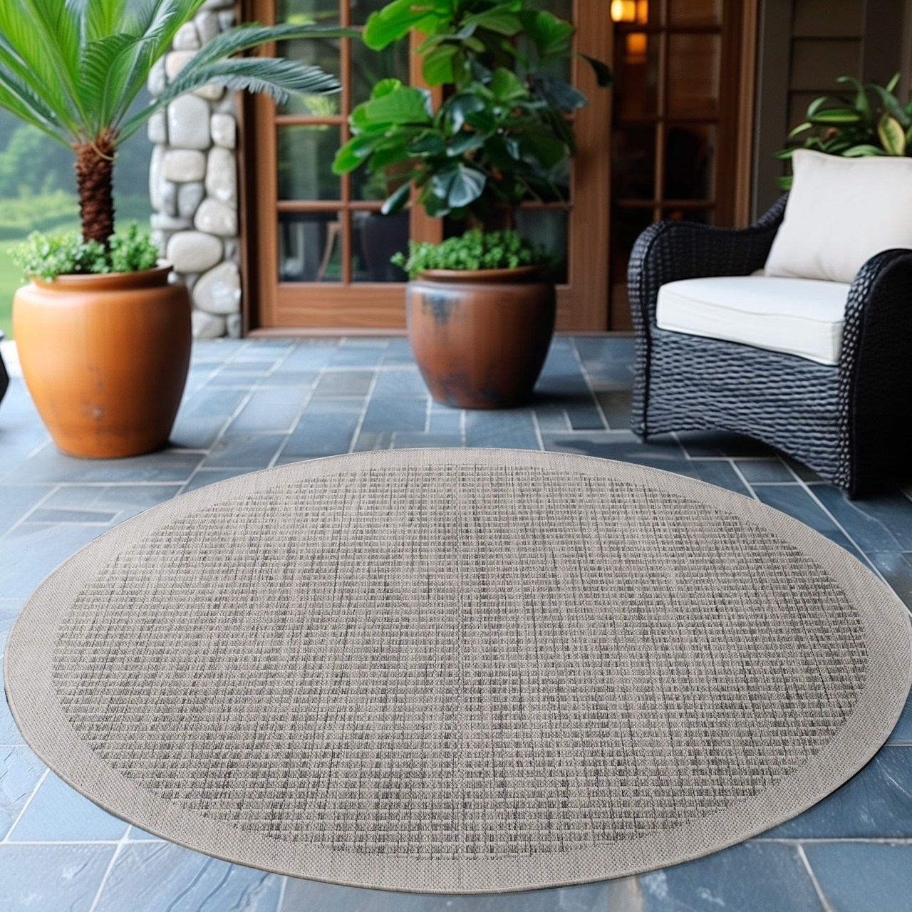 Covor Ayyildiz Giza Gri, Rotund, D120 cm