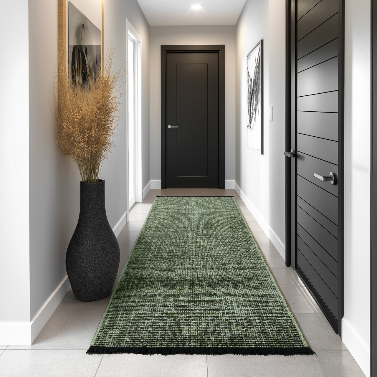 Covor traversa Space Verde, 80 x 250 cm