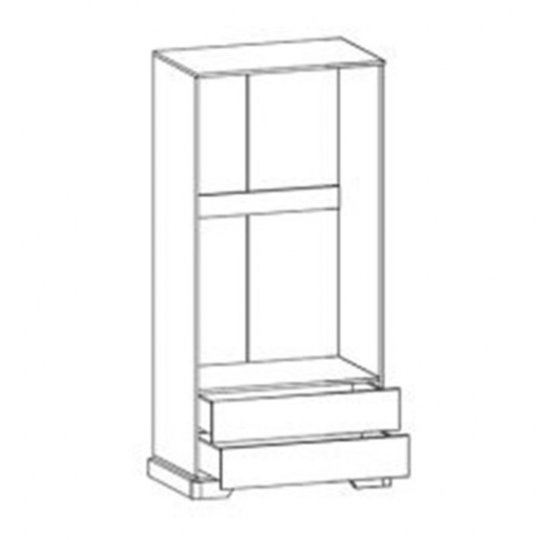 Dulap haine Model Jaden, Alb antichizat/Stejar auriu, 101x62x197.5 cm - 1 | YEO